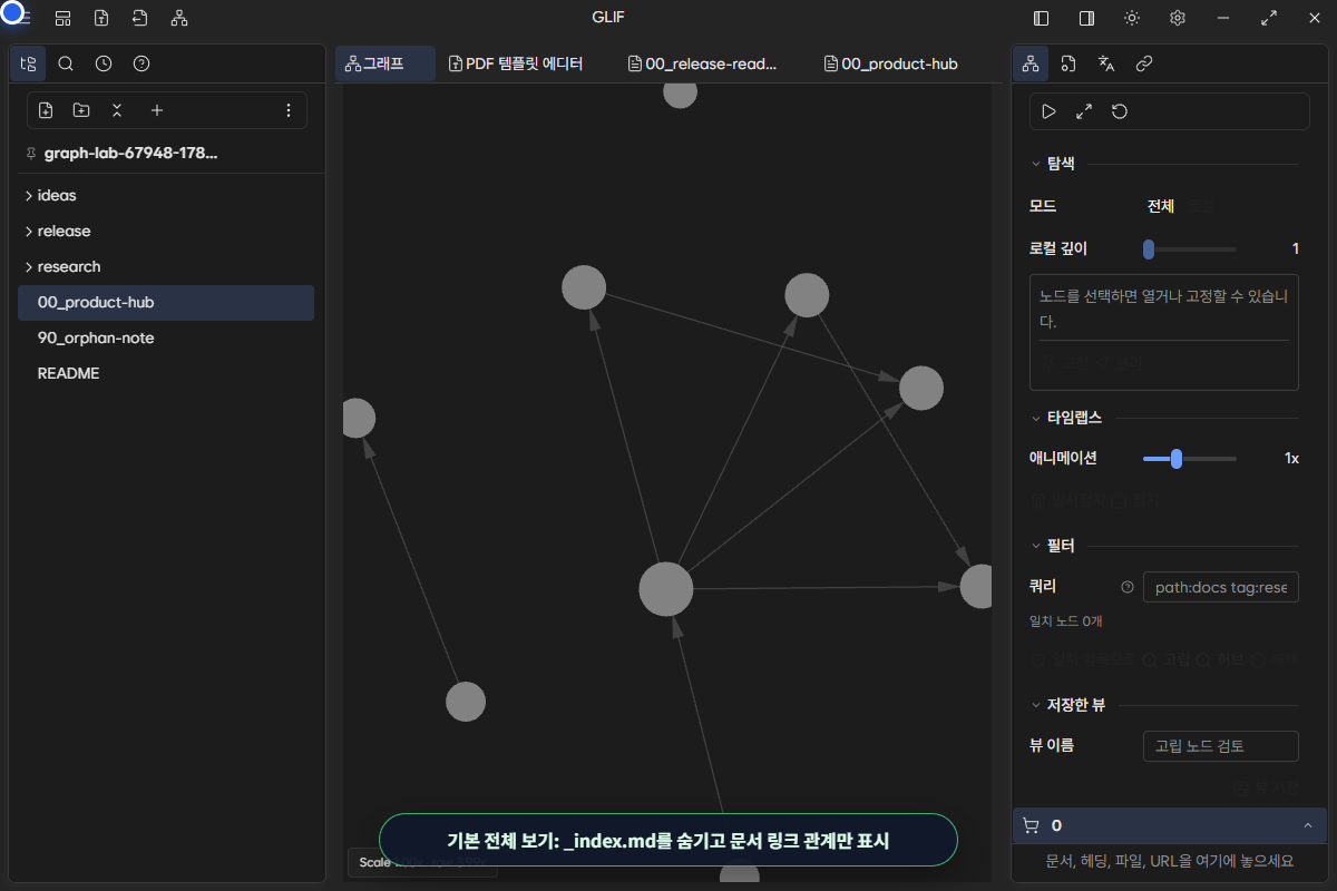 현재 Binder Graph의 전역 관계 화면